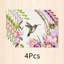 1pc Bird And Flower Placemat, Breakfast Mat, Coffee Mat, Coaster Set, Bowl And Plate Mat, Home Decor, Kitchen Accessory, Easy To Clean Placemat, Suitable For Home, Kitchen, Dining Room Table Decor, Holiday Gift, Multi-Piece Combination Pack, Linen Placemat - Multicolor - View 15