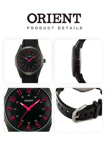 Orient Women's Analog Quartz Watch, Rubber Strap FQC0R001B0 - Black - View 5