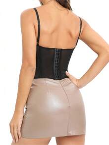 Women's Lace Corset Top, For Going Out To Parties Or Clubs, With Buckle. - 黑色 - 查看 5