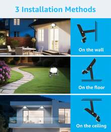 Aigostar – Foco LED de 30W con Sensor de Movimiento, Súper Brillante para Exterior, 2750 Lúmenes, Luz Fría 6500K, IP65 Impermeable, Proyector LED Ideal para Jardín, Garaje y Patio (Paquete de 2) - 30W - Ver 9
