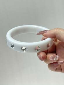 Pulsera de resina con strass de colores estilo Harajuku creativo Y2K, nuevo estilo primavera/verano, adecuada para fiestas, vacaciones, festivales de música - Multicolor - Ver 11