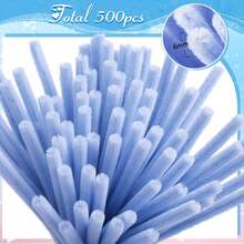250/500pcs DIY Bouquet Pipe Chenille Stems, Graduation Bouquet Handmade Chenille Rods, Handmade Flower Plush Sticks, For DIY Gift Art Projects (Blue & Pink & Green, 12 Inch) - Multicolor - View 5