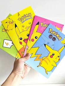 pokemon 寶可夢口袋妖怪筆記本套組，包含1本筆記本、1盒橡皮擦(5入) 螺旋便攜式便條本，適合學生禮物，適用於節日派對贈品(筆與筆記本隨機組合配送) - 彩色 - 查看 9