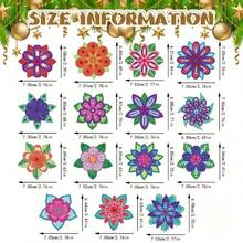 15pcs DIY Mandala Pattern Design, Bohemian Style Floral Diamond Painting Keychain, Beginner-Friendly Rhinestone Set, Backpack Charm, Key Decoration, Gift For Best Friends And Classmates, Daily Outfit Accessory - one-size - View 5