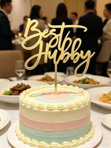 3 PIEZAS Adorno para Pastel de Acrílico Espejo Dorado "Mejor Esposo", Letra Dorada en Caligrafía Cursiva, Decoración de Postre con Tema de Pareja Romántica para Cumpleaños del Esposo, Aniversario de Boda, Fiesta del Día de San Valentín, Ornamento para Pastel de Repostería - A - Ver 6