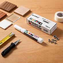Unisex Waterproof Quick-Drying Paint Marker With 8mm Thick Tip, Industrial Style For Car, Home And DIY - 白色 - 查看 5