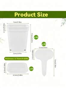 30pcs Mini Transparent Square Plastic Planter Pots With Trays And Labels Set, Suitable For Succulents, Seed Germination And Plant Propagation, Great For Indoor Planting And Greenhouse Use - One Size Fits All - View 19