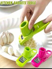1pc Manual Garlic Press And Grinder - Multi-Functional Kitchen Tool, Suitable For Home, Restaurant, Outdoor, Travel And Food Truck Use, Portable Handheld Design, Plastic And Garlic Clove Grinder, Kitchen Gadget, Cooking Supplies, Travel And Outdoor Essentials, Easy To Carry, Home Decor, Back To School, Gift For Her, Gift For Him - Multicolor - View 11