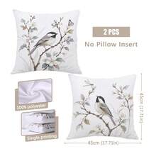 MEMNUN 2pcs Housses de coussin imprimées de fleurs de pêcher et d'oiseaux à l'encre fraîche [Insert de coussin non inclus], 40*40cm/45*45cm/50*50cm, [Impression unilatérale] Housses de coussin à fleurs de poirier et papillon à l'aquarelle Décoration de chambre, Décoration de maison, Décoration de chambre à coucher, Accessoires de décoration de chambre pour canapé, lit, salon, chambre à coucher, voiture, bureau, décoration d'hôtel Housses de coussin de jet toutes saisons convenant parfaitement Cadeau parfait pour la famille et les amis - Multicolore - Voir 11