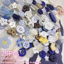 5/15/25/30Pcs Rhinestone Cartoon Shaped Buttons Mixed Pack, Resin Buttons, DIY Handmade Decoration Accessories, Pearlescent Texture Shirt Cardigan Sweater Versatile Buttons Random Styles - Multicolor - View 18