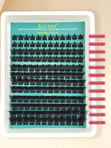 Asiteo 144Pcs D Curl Individual Lashes,200D And Spike Lashes,Fluffy Thick Individual Lashes,DIY At Home,Reusable,For Makeup DIY At Home,Comic Eye,Cosplay,Suitable For Travel,Party, Festivals,Gifts - D - View 5