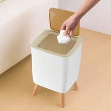Bathroom Trash Can Garbage Can With Press Lid Trash Bin For Toilet Bathroom - View 11