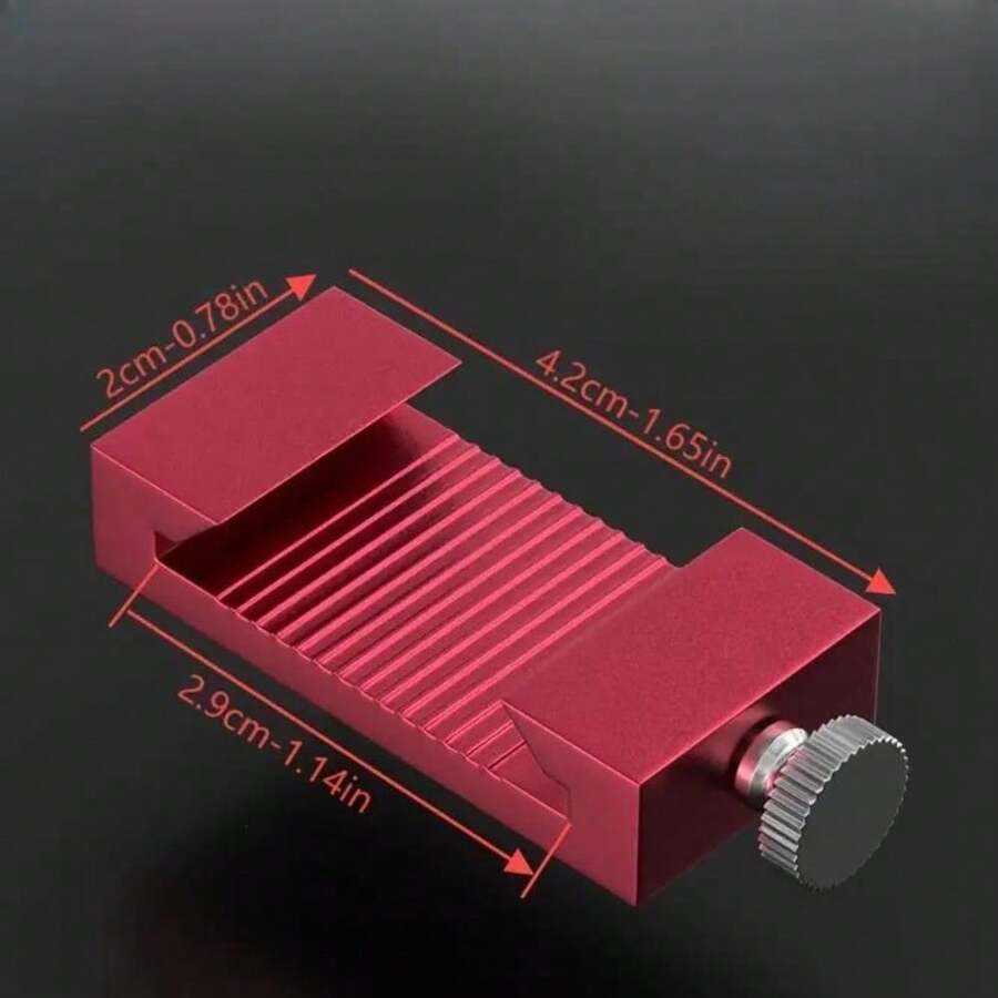 1/2 Piezas Regla de Acero Bloque de Posicionamiento de Aluminio. Herramienta Auxiliar de Medición Multifuncional y Precisa, Adecuada para Diseñadores, Ingenieros, Artesanos y Carpinteros. Proporciona un Asistente Confiable para Medición Precisa - 1 corto rojo - Ver 1