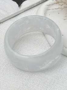 Geometric Square Asymmetrical Transparent Resin Bangle, Alloy Bracelet Women's Jewelry - Multicolor D - View 2