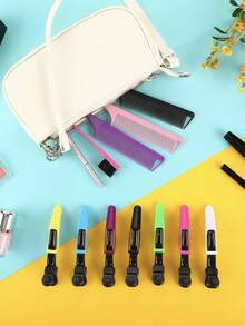 12 Piece Hair Styling Set, Including Rat Tail Combs, Alligator Hair Clips, Dual Edge Brush, Mini Rubber Bands And Braiding Comb, Delicate Color - Multicolor - View 3