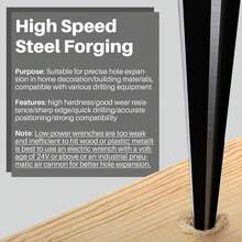 Mrosnail Tapered Reamer Set With T Handle, 3-13mm (1/8''-1/2'') &Amp; 5-16mm (3/16"-5/8") 6 Fluted, Carbon Steel Hex Shank For Guitar Woodworking - 2pcs - ColorB - View 6