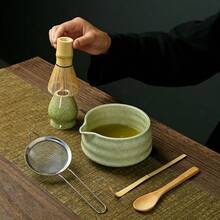 1pc/5pcs Japanese Kiln-Fired Matcha Tea Set, Matcha Tea Set, Complete Matcha Tools, Full Matcha Tool Set, Matcha Whisk Set, Matcha Tools, Matcha, Matcha Tray, Matcha Tools, Cup, Matcha Related Products, Includes Matcha Bowl, Matcha Whisk, Matcha Cup, Matcha Whisk, Matcha Spoon, Tea Bowl Set - Multicolor - View 6