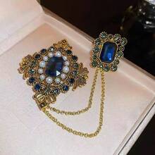 1pc Shiny Palace Style Zinc Alloy Vintage Tassel Personalized Brooch Chain Corsage Suit Overcoat Pin Versatile Accessory Suitable For Women Daily Wear All Year Round - Multicolor - View 5
