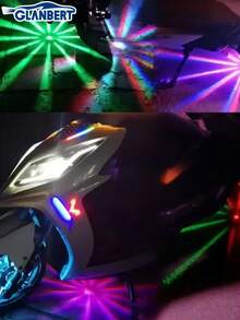 GLANBERT 2入 12V 彩色裝飾 LED 氛圍燈 底盤燈 摩托車裝飾配件 通用款 防追尾汽車底盤燈 電動車 摩托車 汽車霧燈 18 種模式可切換 防止追撞 - 彩色 - 查看 7