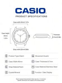 Casio Youth 系列，時尚簡約優雅經典的類比腕錶系列，具日期顯示功能，石英機芯，樹脂錶帶，日本與韓國製造。女款腕錶，黑色錶盤 MW-59-1E，聖誕前夕的聖誕禮物，適合聖誕節。 - 黑色 - 查看 6