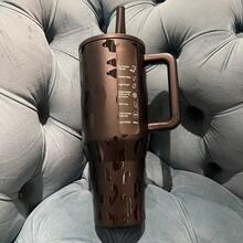 HYDRO-JUG 40oz Leak-Proof Stainless Steel Mug, Vacuum Insulated For Long Time Temperature Keeping.6 Popular Styles(Cowboy Christmas/Wild Rose/Leopard/Camo/Black Leopard/Plaid), For Students, Workers And Sports Lovers, Great For Daily Use And Gifting. - Black Leopard Print - View 2