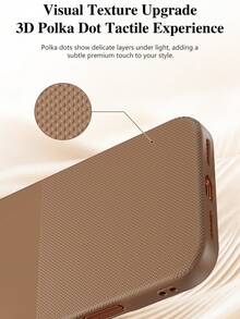 Minimalist Brown Polka Dot Phone Case Compatible With IPhone 17 Pro Max/17 Pro/17/16 Pro Max/16 Pro/16/16 Plus/15/15 Pro Max/15 Pro/15 Plus/13/14 Pro Max/13 Pro/13 Pro Max/14 Pro/14 Pro Max/14 Plus Soft Shell Creative For Men And Women - Brown - View 4