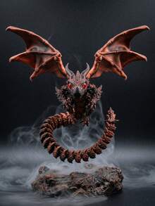 3D Printed Articulated Triceratops Model, Silk Chameleon Coating Fantasy Toy, Suitable For Dragon Lovers And Collectors As Holiday Halloween Christmas Birthday Gift - Multicolor - View 11