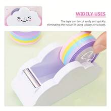 Cloud-Shaped Tape Dispenser Comes With A Rainbow Tape Roll, A Desktop Tape Dispenser. Suitable For Scrapbooks, Handicrafts And Art Projects. Suitable For Home, School And Office Use. - Multicolor - View 5