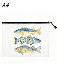 防水海灘化妝包，可愛魚類圖案，彩色網格化妝包，大容量便攜式化妝品收納袋，透氣海灘盥洗包，熱帶夏季風格旅行收納袋，多功能盥洗包，適用於游泳、度假、大學宿舍、浴室，存放化妝品、護膚品、配件、文具、海灘必需品，獨特的教師節禮物、生日禮物、節日禮物、派對禮物、度假禮物、婚禮禮物和返校禮物，多種顏色可選 - 彩色 - 查看 18