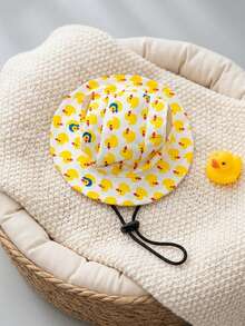 1pc Cute Pet Sun Hat, Yellow Duck Mini Cowboy Bucket Hat For Small Dogs Cats, Lightweight Breathable, Outdoor Summer Protection, Adjustable Strap, Multi-Color Options, Pet Supplies Dog Supplies - Multicolor - View 9