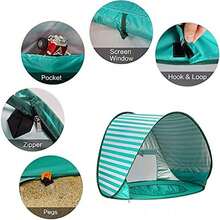 1pc Beach Pool Tent, Sunshade Quick Folding, Outdoor Sunshade Water Play Tent, Striped Pool Tent - Multicolor - View 5