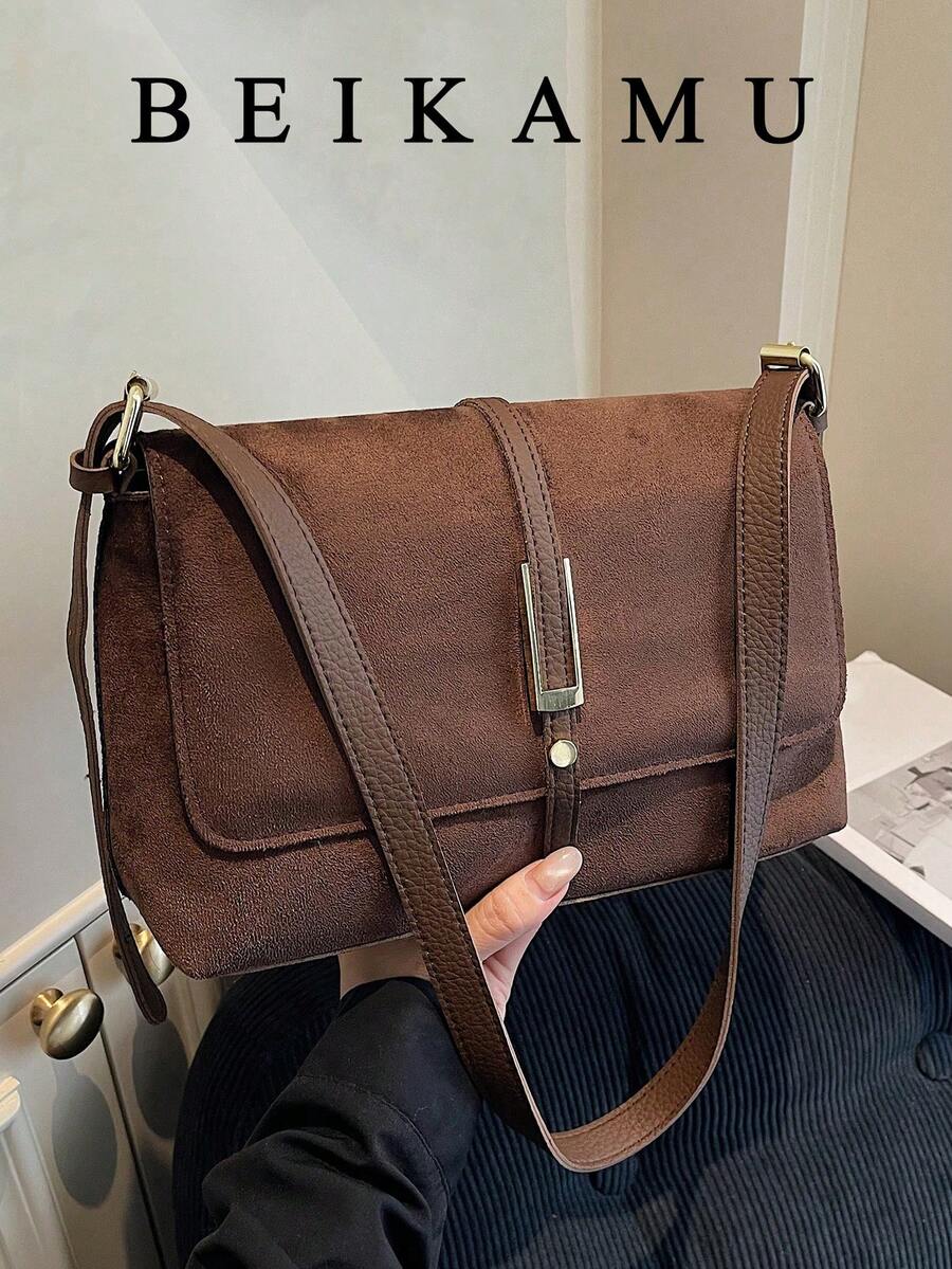 Women's Fashion Versatile Minimalist Shoulder Bag For Commuting - Coffee - View 1