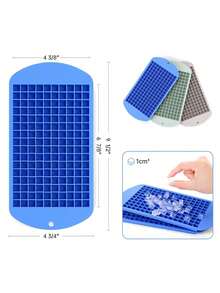 1pc,Flexible Mini Square Silicone Ice Cube Tray, 160 Small Cubes Ice Maker Mold, Easy Release Ice Tray For Cocktail Whiskey Coffee Drinks, Reusable Ice Making Mold For Home Bar Kitchen - Multicolor - View 6