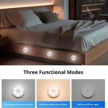 8 LED 智慧感應壁燈 LED 小夜燈 USB 充電式，適用於辦公室、櫥櫃、走廊、樓梯、臥室床頭、車庫感應燈，壁掛式臥室夜燈，磁吸安裝，適合臥室、派對、餐廳裝飾 - 均碼 - 查看 4