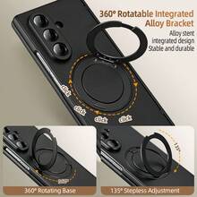 VIETAO Casing Ponsel Pelindung Portabel dengan Dudukan Ponsel Tak Terlihat yang Dapat Berputar 360° dan Pengisian Daya Nirkabel, Kompatibel dengan Galaxy Z Fold 8 Ultra 7 6 5 4, Pelindung Layar Kaca Tempered, dan Penutup Flip. - Hitam - View 5
