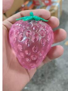 草莓捏捏樂玩具，逼真慢回彈泡棉擠壓球，柔軟仿真水果桌面裝飾，可愛日系創意禮物送朋友同事 - Red - 查看 11