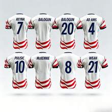 USMNT 2026 World Cup Home Soccer Jersey, Pulisic Reyna McKennie Balogun Weah Adams USA National Team Replica Football Shirt - 主場無印號 - 查看 1