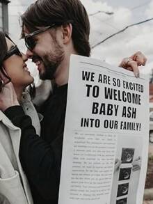 Custom Wedding Newspaper - Elegant Black & White Design, High-Quality Paper Printing - Perfect For Personalized Programs, Invitations Or Photo Inserts. Matches Perfectly With Decor And Anniversaries; Easily Add Text/Image Captions, Anniversary - Multicolor - View 8