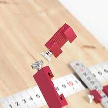 1/2 Piezas Regla de Acero Bloque de Posicionamiento de Aluminio. Herramienta Auxiliar de Medición Multifuncional y Precisa, Adecuada para Diseñadores, Ingenieros, Artesanos y Carpinteros. Proporciona un Asistente Confiable para Medición Precisa - 1 corto rojo - Ver 6