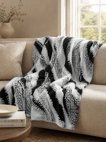 1pc Taffeta Striped Pattern Blanket, Warm, Soft And Comfortable Throw Blanket For Home Dehttps://Img.Ltwebstatic.Com/V4/J/Spmp/2026/06/04/13/1780cor, Suitable For Bed, Sofa, Office, Room, Dorm, Machine Washable, Suitable For Spring, Summer And Autumn - Black - View 7