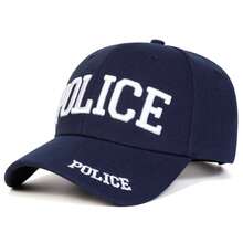 1件男士POLICE刺繡棒球帽，戶外運動可調節防曬休閒帽，適合春/秋季旅行、海灘和派對 - 彩色 - 查看 8
