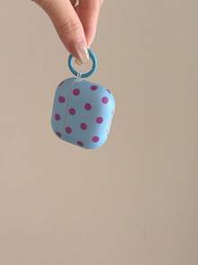 Matte Solid Color Polka Dot Protective Case Compatible With Airpods 4, Pro 3, Pro 2, New Apple Earphone Protective Shell, Women's Earphone Case For 2nd, 3rd, 4th Generation, - Blue - View 9