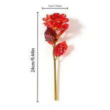 10pcs Crystal Rose Flowers, Maintenance-Free Decorative, Ideal Gift For Mother's Day, Valentine's Day, Wedding - Red - View 3