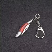 Shrimp Shaped Foldable Parcel Opener, Stainless Steel Multi-Use Keychain Unboxing Tool, Friend Holiday Gift Pick, Summer Portable Daily EDC Gadget - Shell-proof / Stainless Steel + Colored Wood / Colored / 0.02 - View 8