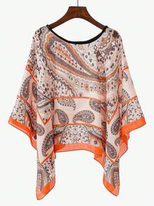 1pc Women's Vintage Elegant Paisley Pattern Printed Pullover Short Robe, Summer Daily Wear Outdoor Casual Vacation Sun Protection Cover-Up Shawl - Multicolor - View 3