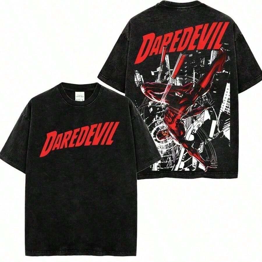 rdock Daredevil, Camiseta con Gráfico de Hombre Intrépido, Camiseta para Fanáticos de Cómics, Camiseta para Fanáticos de Libros de Cómics, Camiseta con Gráfico de Superhéroe IZGgoing Outfits - Negro - Ver 1