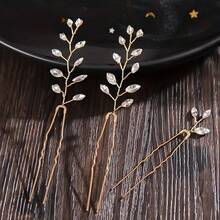 3pcs Elegant Plant-Inspired Iron Hair Pins Bridal Wedding Hair Accessories For All Seasons - Gold - View 3