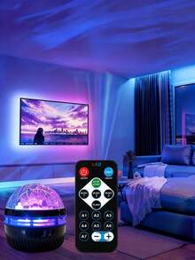 [Aurora Starry Sky Projector] 7 Light Effects Galaxy Aurora LED Star Sky Projection Lamp With Remote Control, USB Powered Night Light, Suitable For Bedroom, Camping, Wedding And Home Decor, Excellent Valentine's Day Gift - Multi-color light - View 3