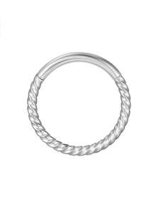 1/2pcs 316L Stainless Steel Minimalist Nose Ring Earring European And American Twist Snap Closure Seamless Ring Non-Fading Body Piercing Jewelry For Men And Women - Multicolor - View 9