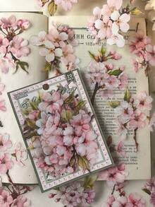 1 Pack 20pcs Peach Blossom Branch & Leaf Plant Flower PET Stickers DIY Collage Decorative Decals School Supplies - DT1853 - View 2